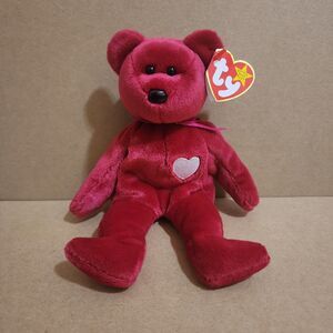 1998 TY Beanie Baby Valentina 5th Gen Hang Tag P.E. Pellets Magenta Red China